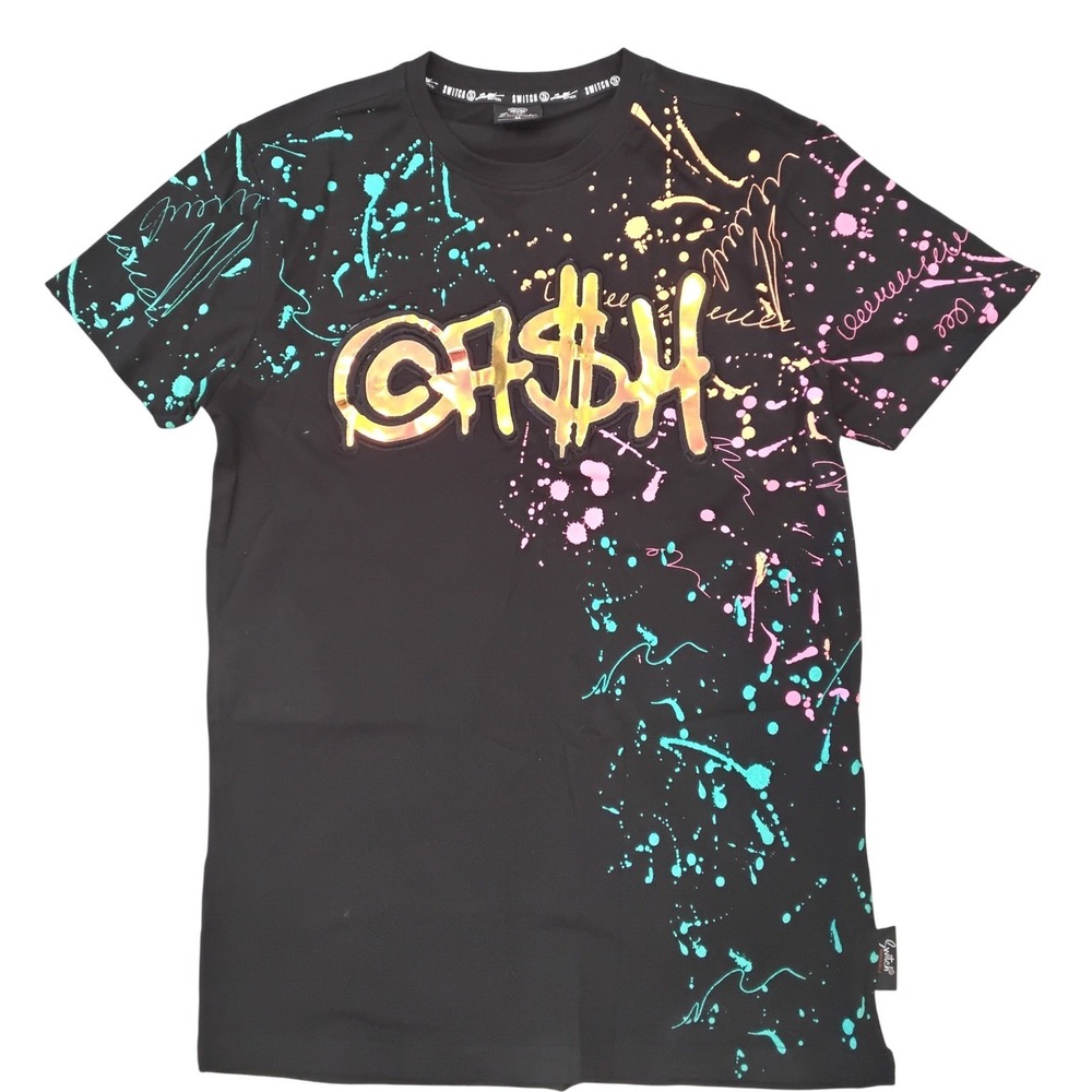 Switch Remarkable Limited Edition Cash Graphic Tee Black Splatter SS2129 Mens L